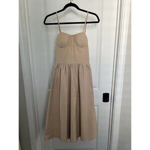 NWT Lili Sidonio Molly Bracken Nude Corset Midi Dress Size Small